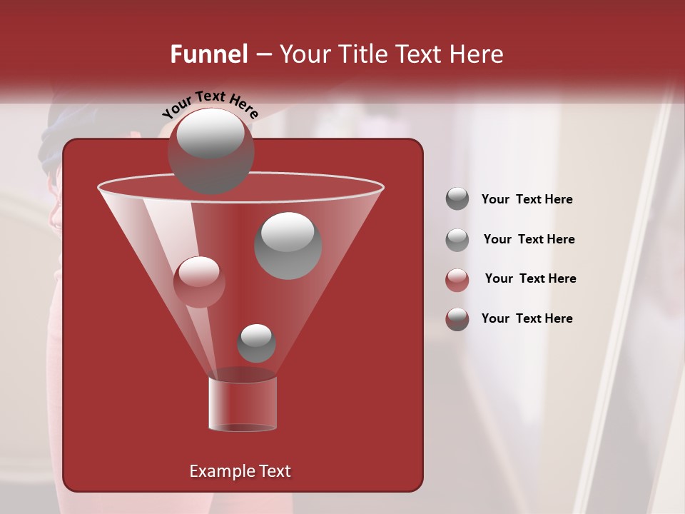 A Woman In Pink Pants Standing In Front Of A Mirror PowerPoint Template