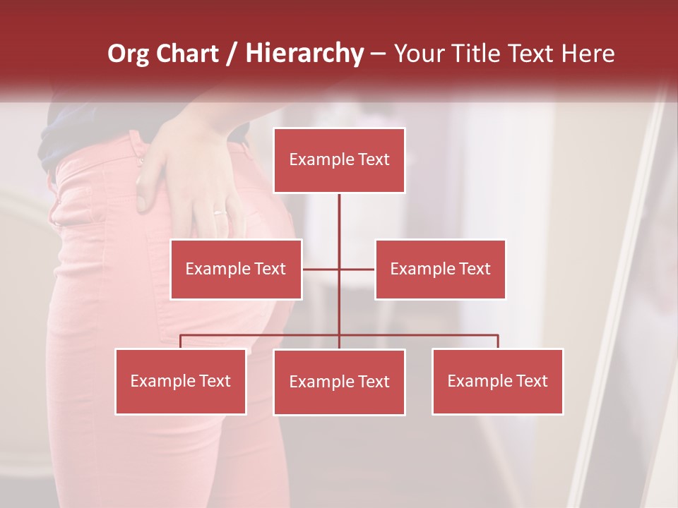 A Woman In Pink Pants Standing In Front Of A Mirror PowerPoint Template