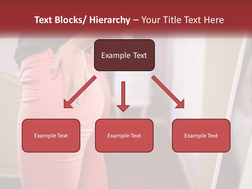 A Woman In Pink Pants Standing In Front Of A Mirror PowerPoint Template
