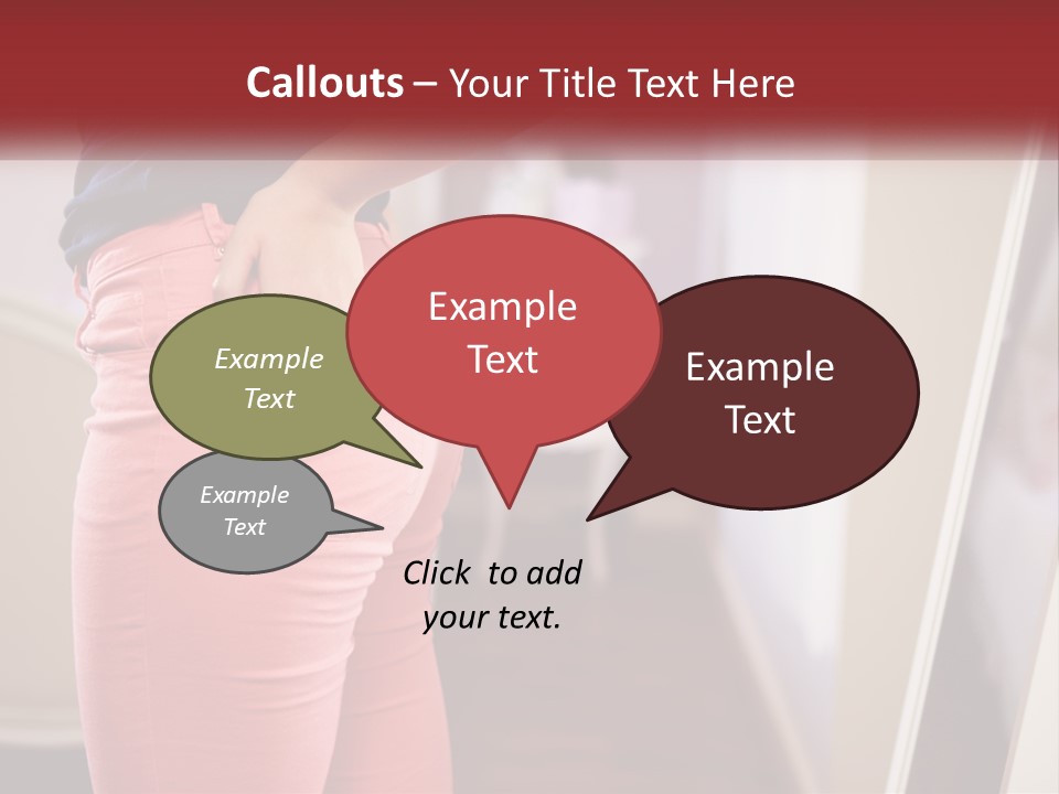 A Woman In Pink Pants Standing In Front Of A Mirror PowerPoint Template