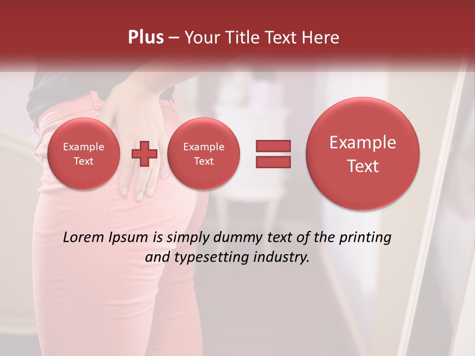 A Woman In Pink Pants Standing In Front Of A Mirror PowerPoint Template