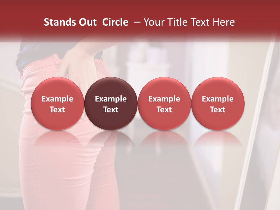 A Woman In Pink Pants Standing In Front Of A Mirror PowerPoint Template