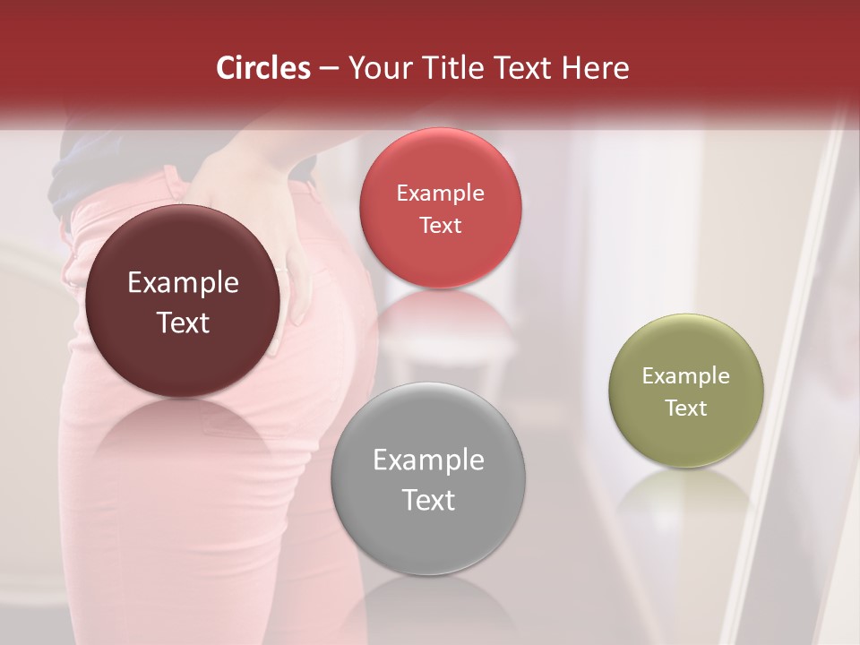 A Woman In Pink Pants Standing In Front Of A Mirror PowerPoint Template