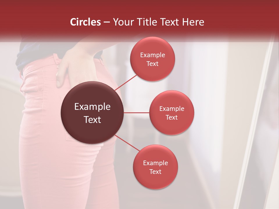 A Woman In Pink Pants Standing In Front Of A Mirror PowerPoint Template