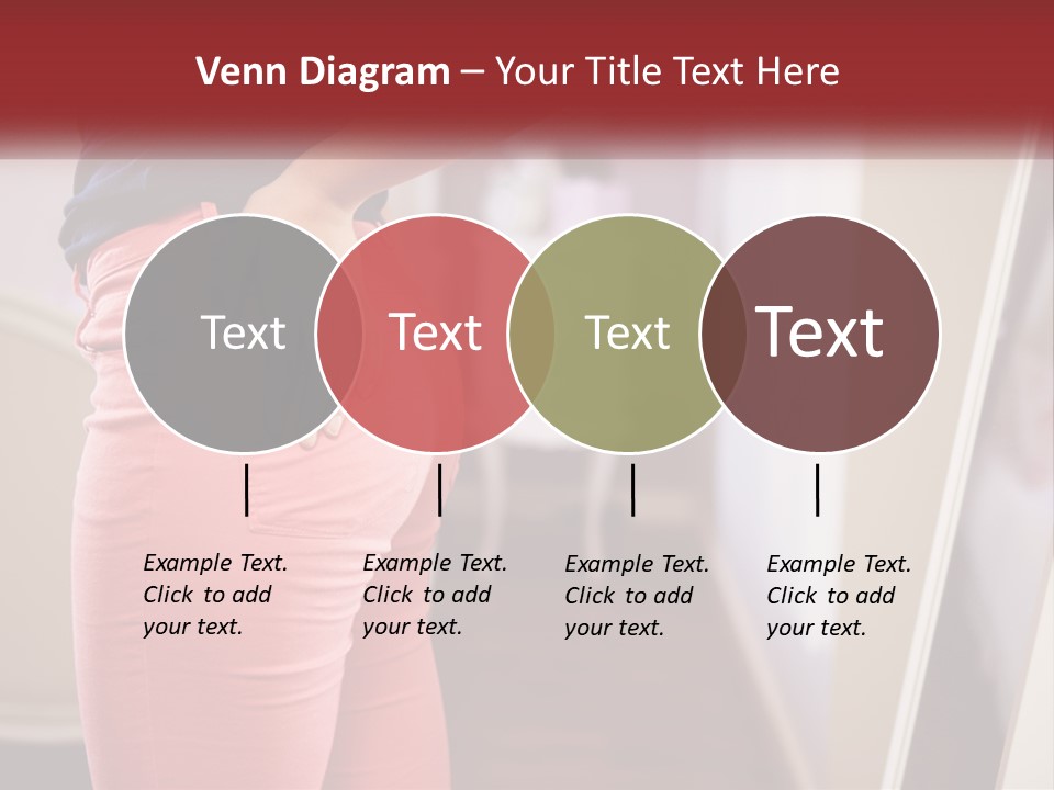 A Woman In Pink Pants Standing In Front Of A Mirror PowerPoint Template