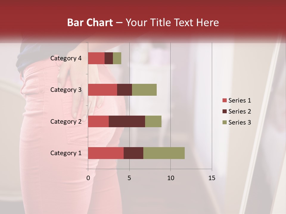 A Woman In Pink Pants Standing In Front Of A Mirror PowerPoint Template