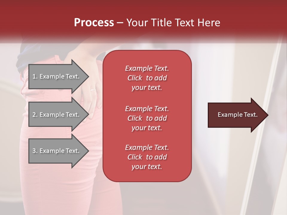A Woman In Pink Pants Standing In Front Of A Mirror PowerPoint Template