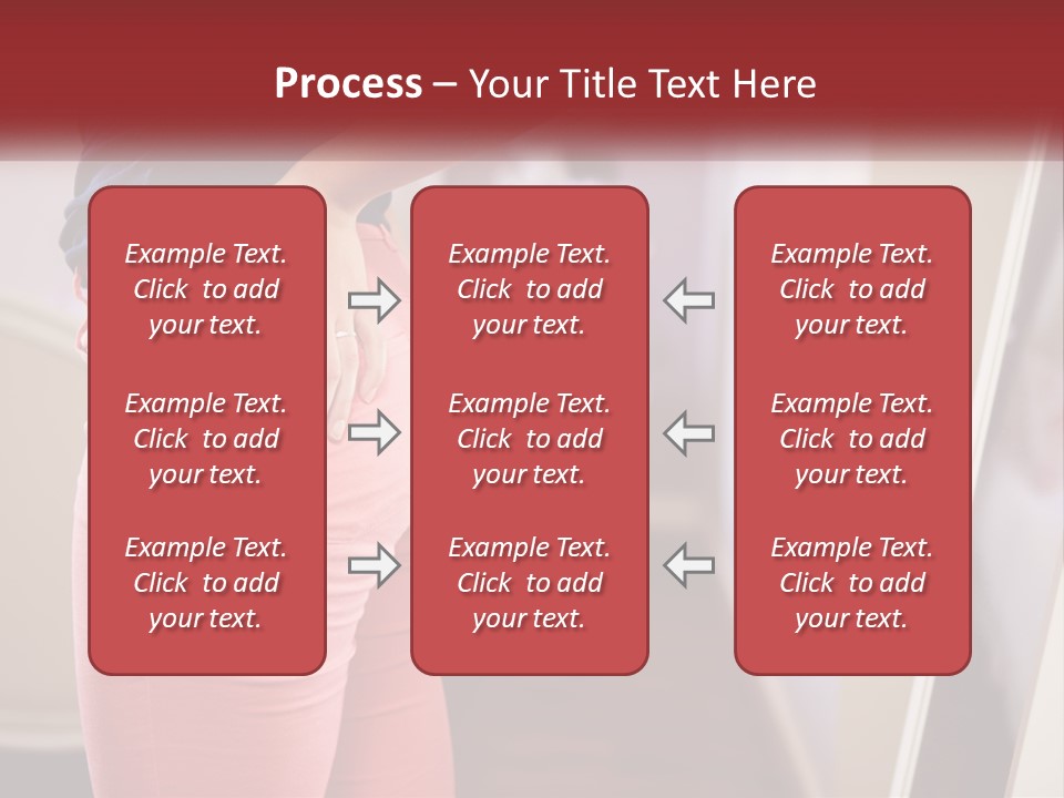 A Woman In Pink Pants Standing In Front Of A Mirror PowerPoint Template