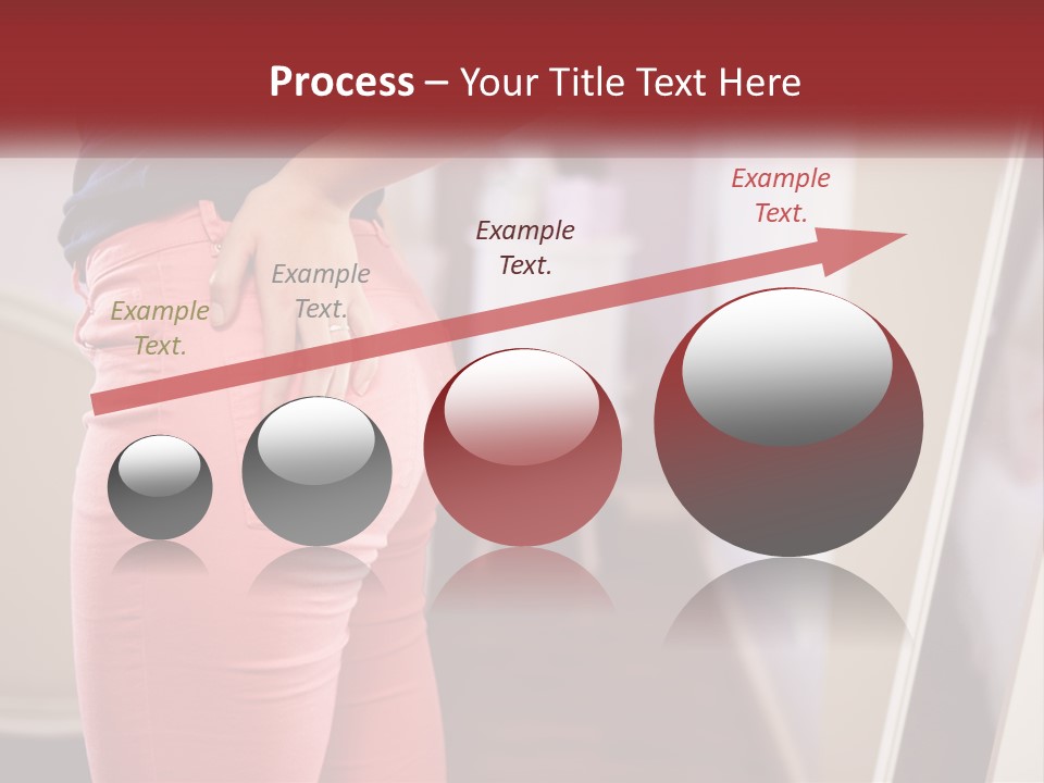A Woman In Pink Pants Standing In Front Of A Mirror PowerPoint Template