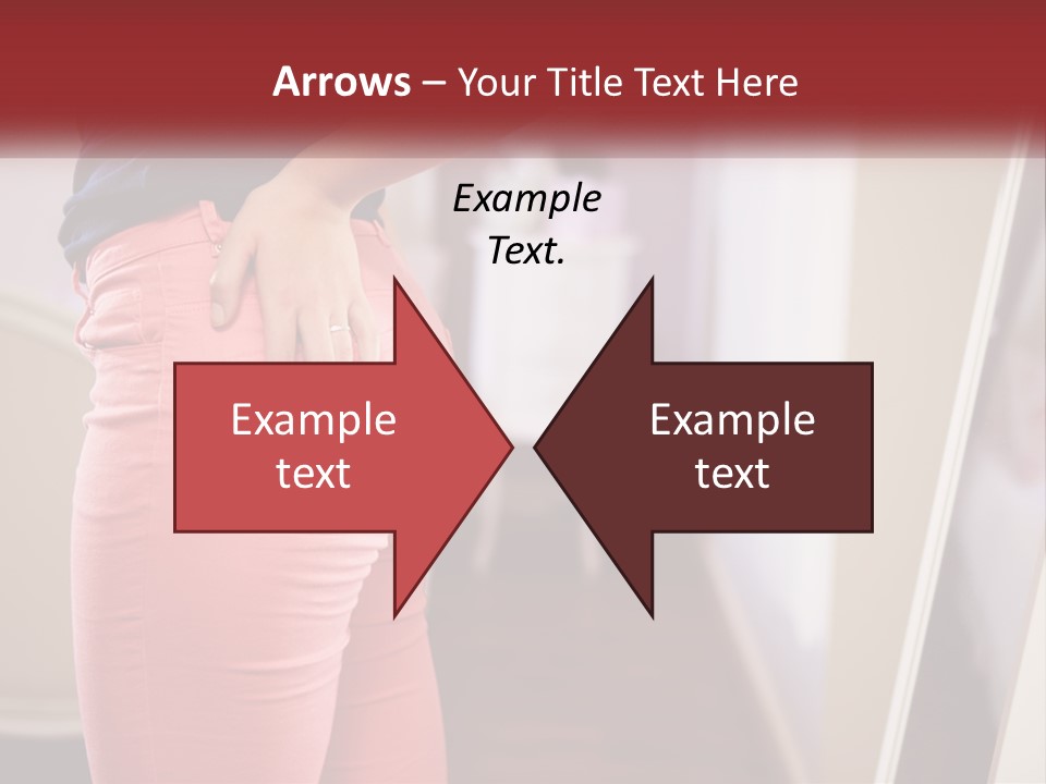 A Woman In Pink Pants Standing In Front Of A Mirror PowerPoint Template
