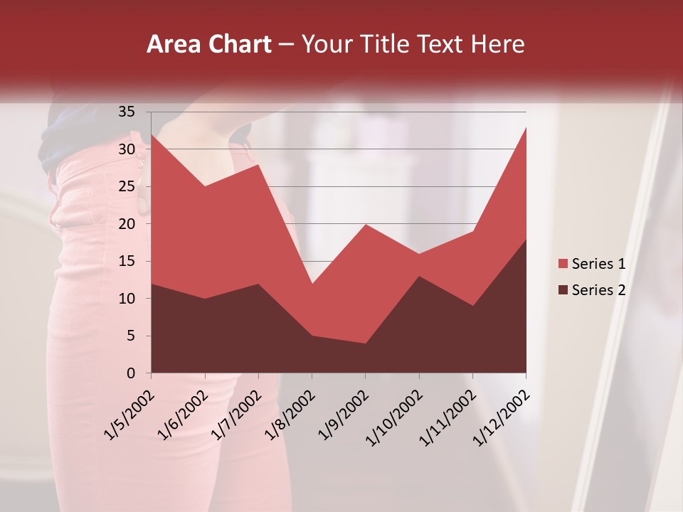 A Woman In Pink Pants Standing In Front Of A Mirror PowerPoint Template