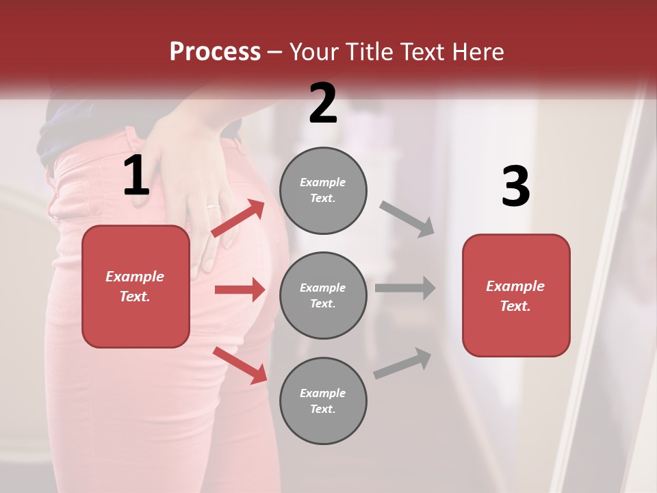 A Woman In Pink Pants Standing In Front Of A Mirror PowerPoint Template