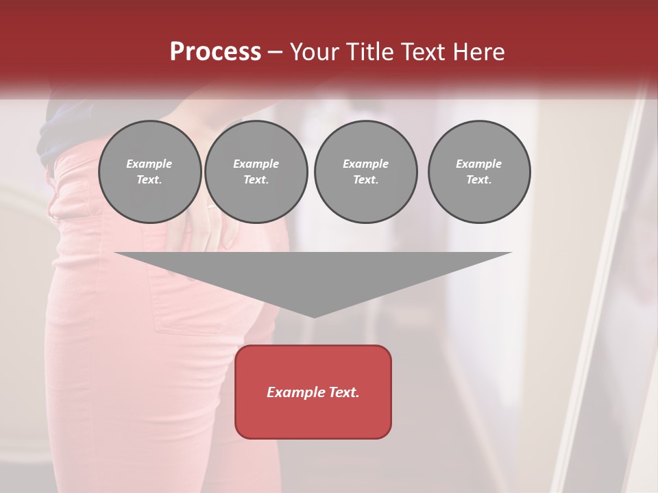 A Woman In Pink Pants Standing In Front Of A Mirror PowerPoint Template