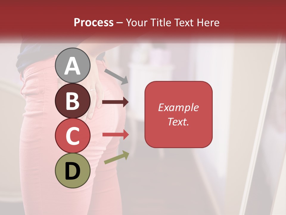 A Woman In Pink Pants Standing In Front Of A Mirror PowerPoint Template