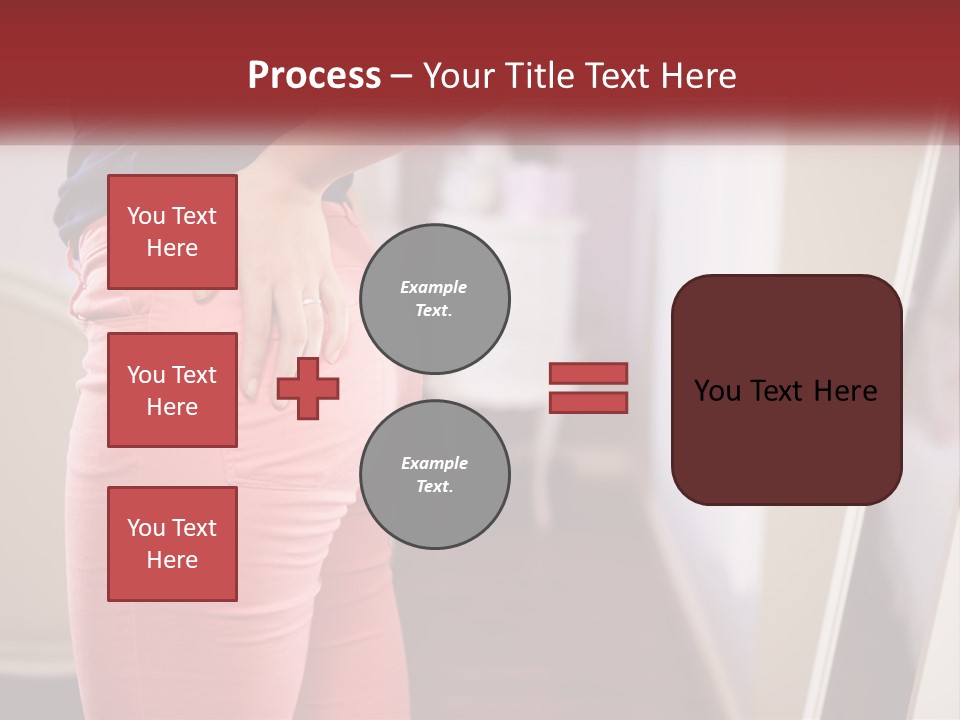 A Woman In Pink Pants Standing In Front Of A Mirror PowerPoint Template