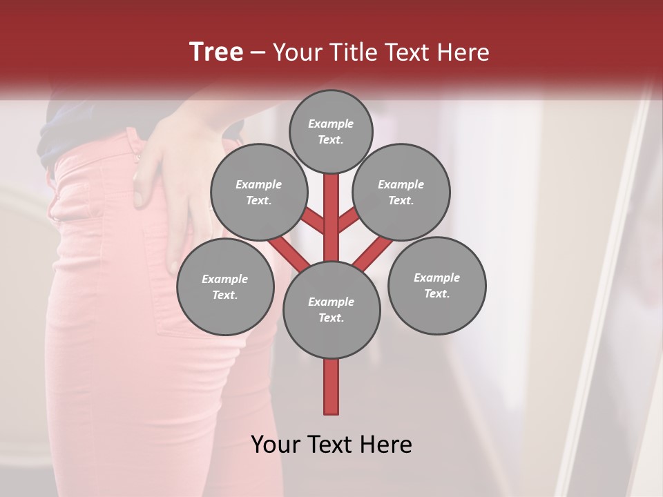 A Woman In Pink Pants Standing In Front Of A Mirror PowerPoint Template