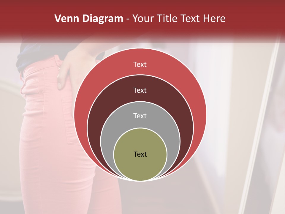 A Woman In Pink Pants Standing In Front Of A Mirror PowerPoint Template