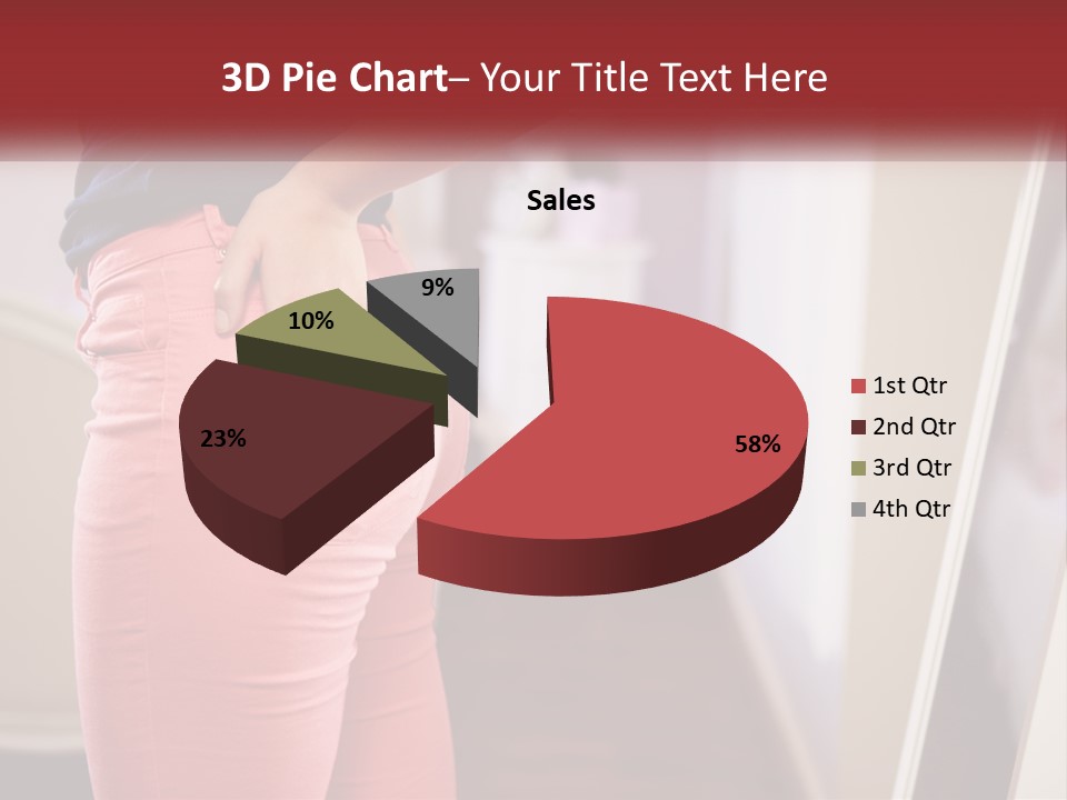 A Woman In Pink Pants Standing In Front Of A Mirror PowerPoint Template