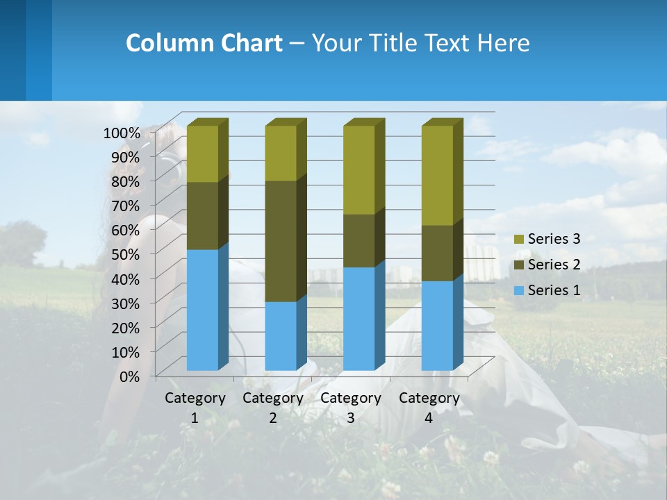 A Woman Sitting In The Grass Listening To Music PowerPoint Template