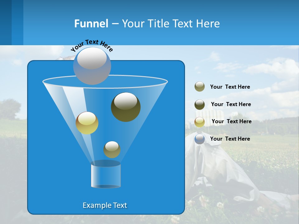 A Woman Sitting In The Grass Listening To Music PowerPoint Template