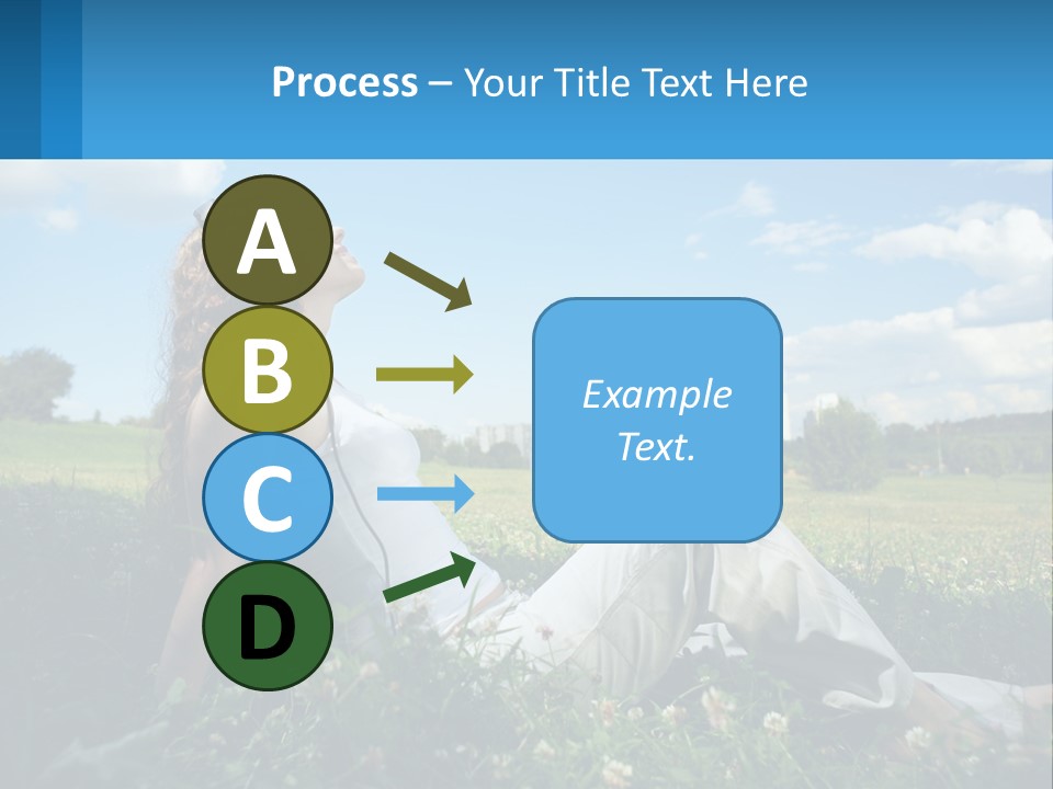 A Woman Sitting In The Grass Listening To Music PowerPoint Template