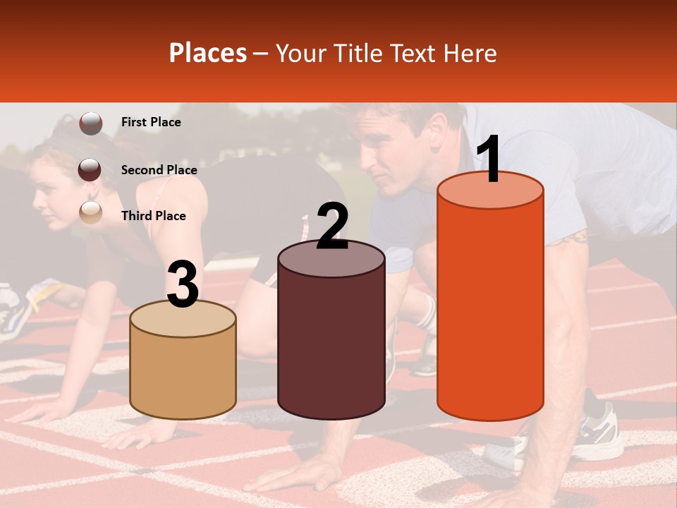 A Couple Of People That Are On A Track PowerPoint Template