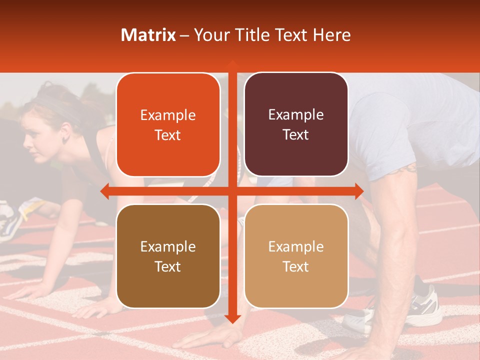 A Couple Of People That Are On A Track PowerPoint Template