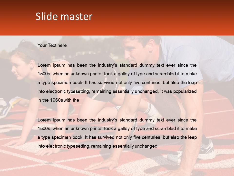 A Couple Of People That Are On A Track PowerPoint Template