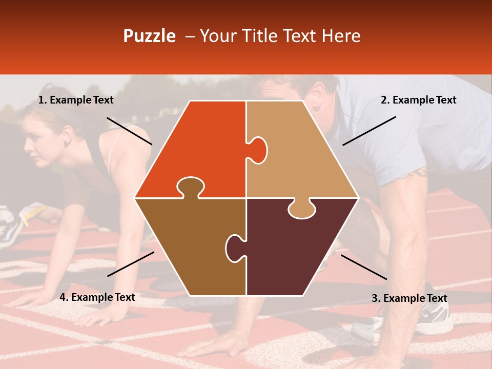 A Couple Of People That Are On A Track PowerPoint Template