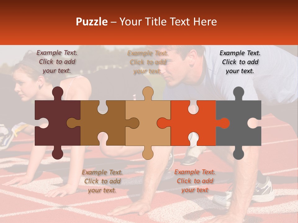 A Couple Of People That Are On A Track PowerPoint Template