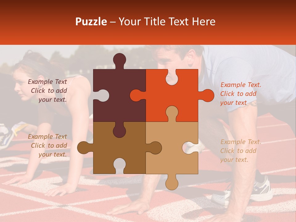 A Couple Of People That Are On A Track PowerPoint Template