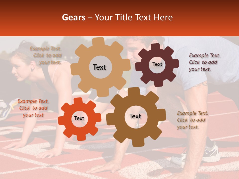 A Couple Of People That Are On A Track PowerPoint Template