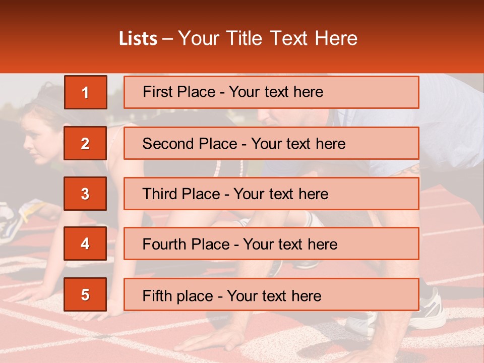 A Couple Of People That Are On A Track PowerPoint Template