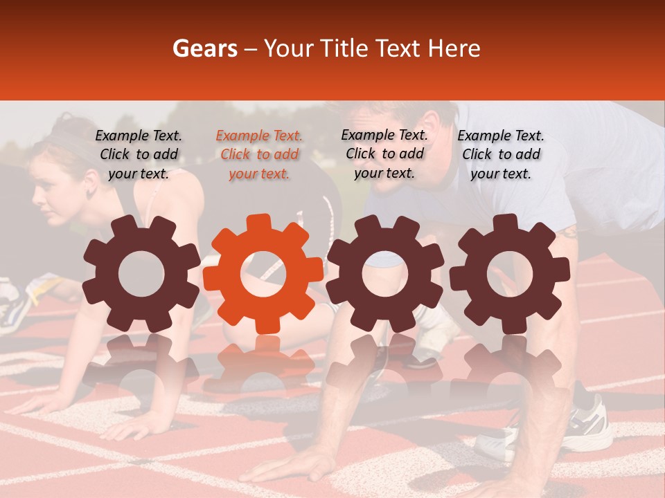 A Couple Of People That Are On A Track PowerPoint Template