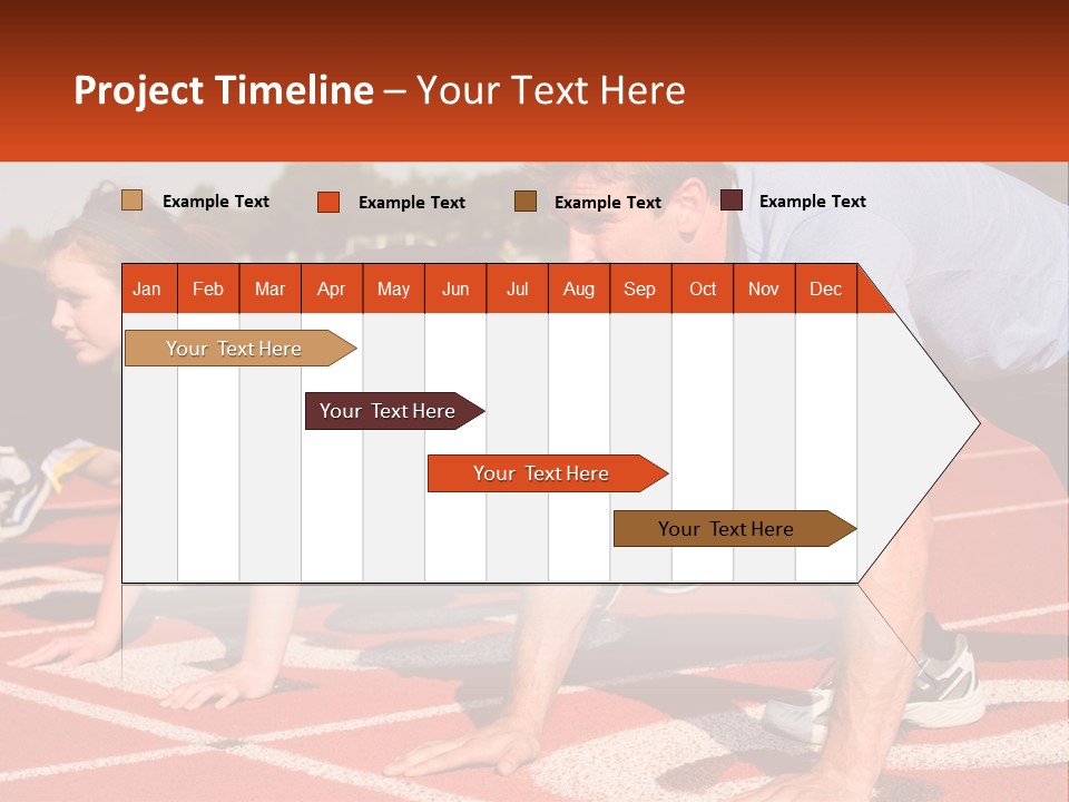 A Couple Of People That Are On A Track PowerPoint Template