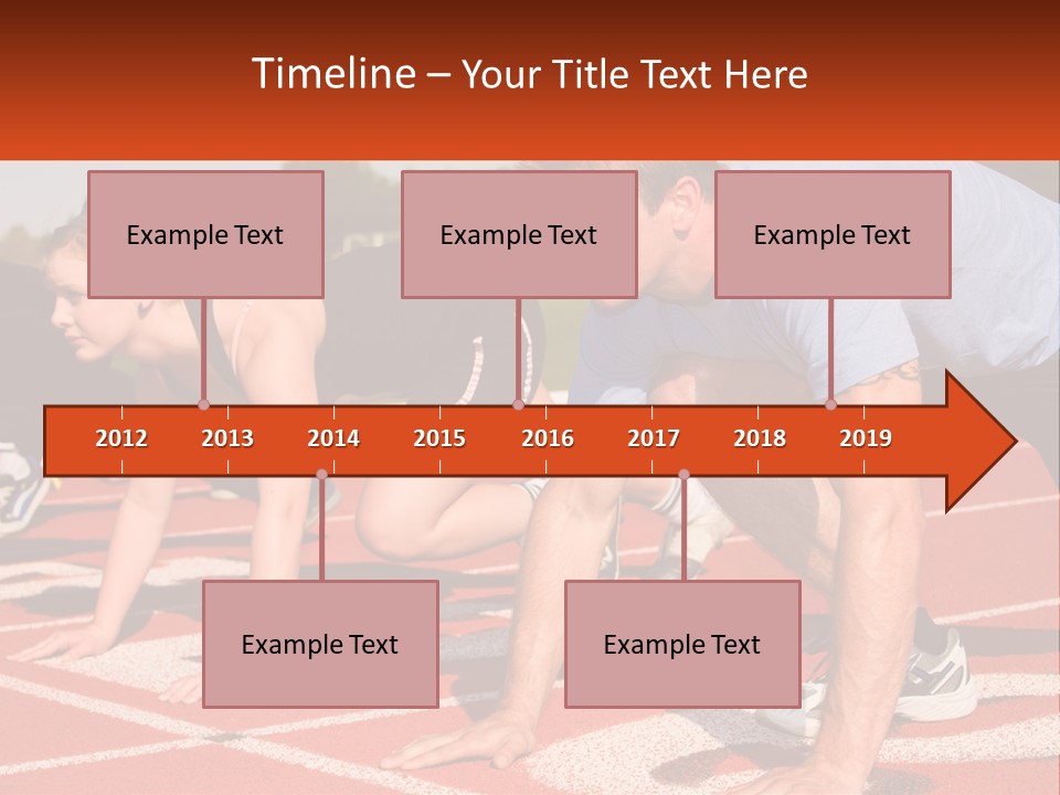 A Couple Of People That Are On A Track PowerPoint Template