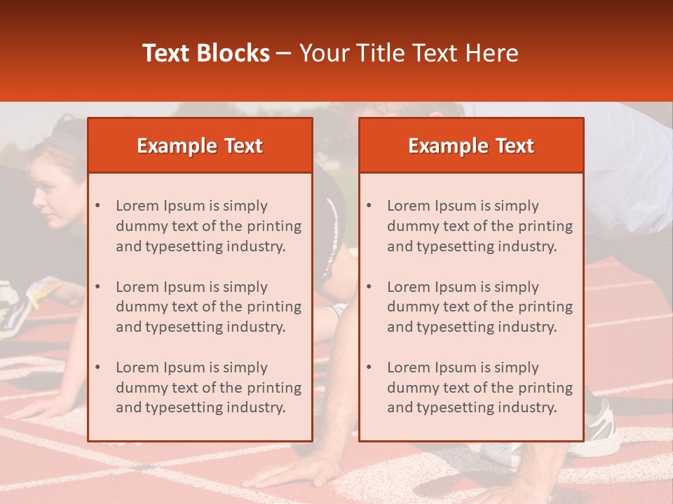 A Couple Of People That Are On A Track PowerPoint Template