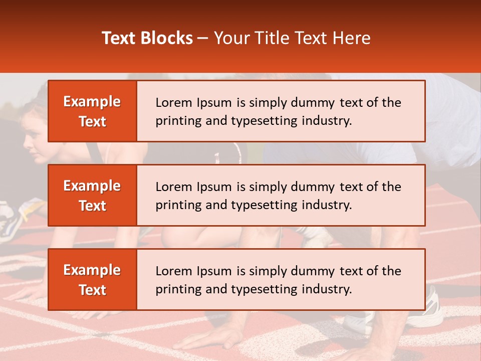 A Couple Of People That Are On A Track PowerPoint Template