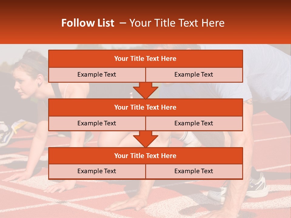 A Couple Of People That Are On A Track PowerPoint Template