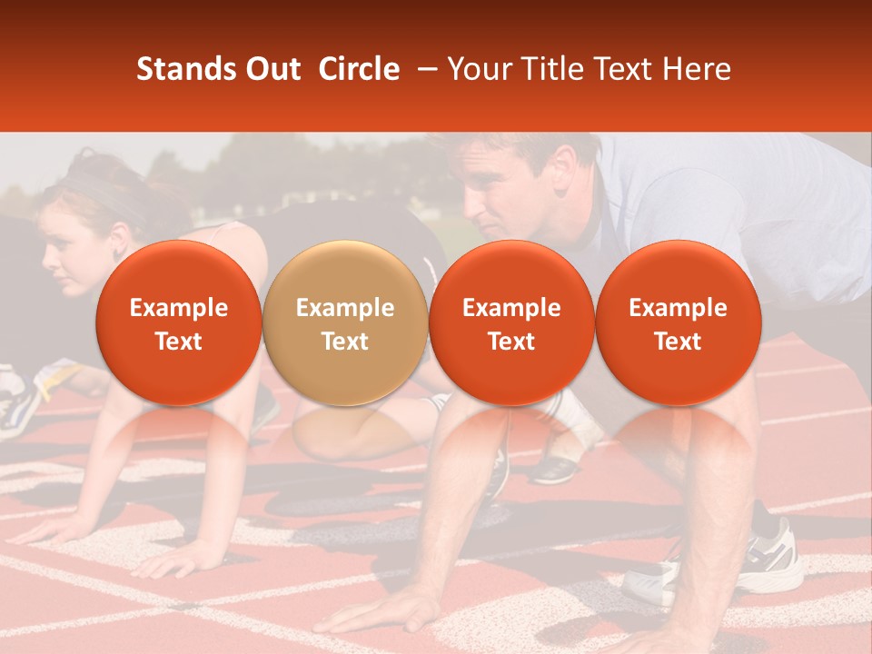 A Couple Of People That Are On A Track PowerPoint Template