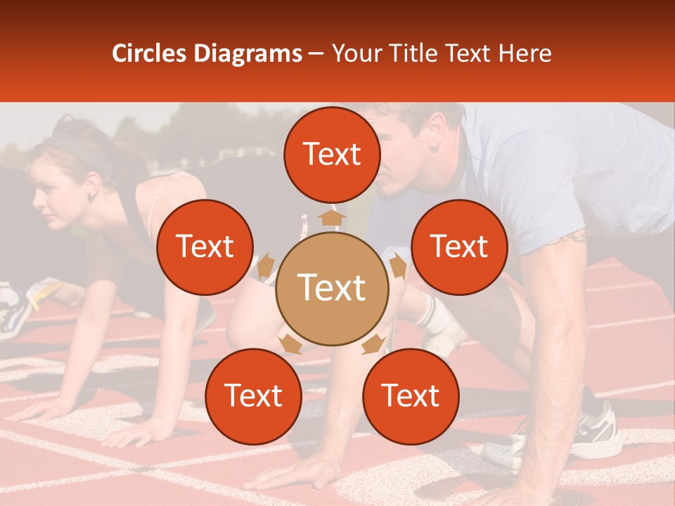 A Couple Of People That Are On A Track PowerPoint Template