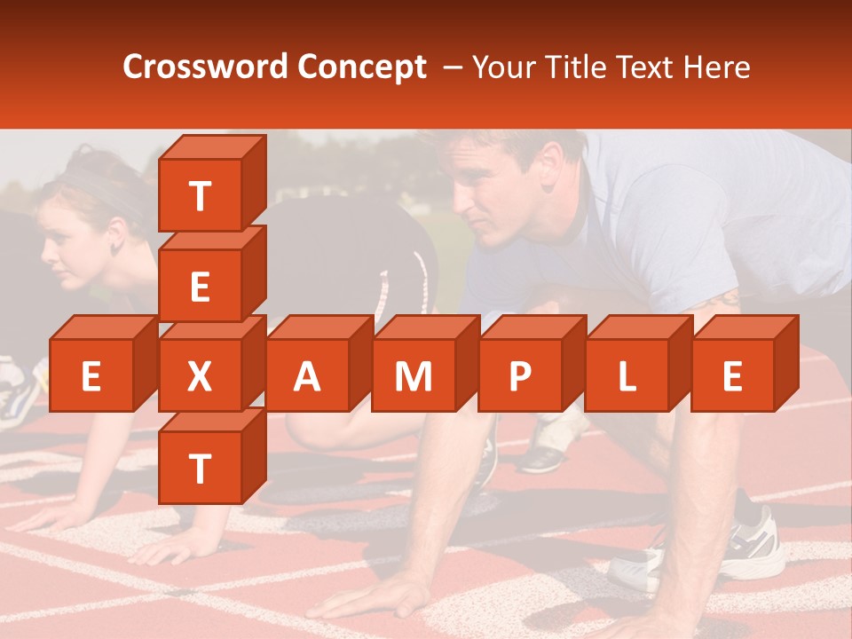 A Couple Of People That Are On A Track PowerPoint Template