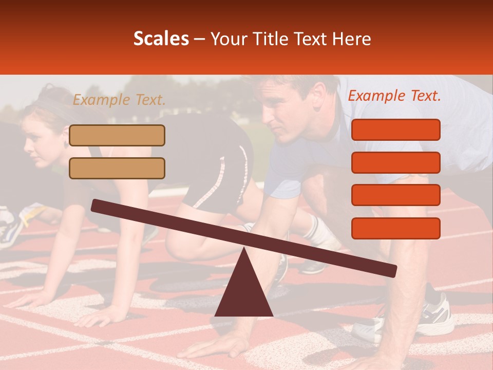A Couple Of People That Are On A Track PowerPoint Template