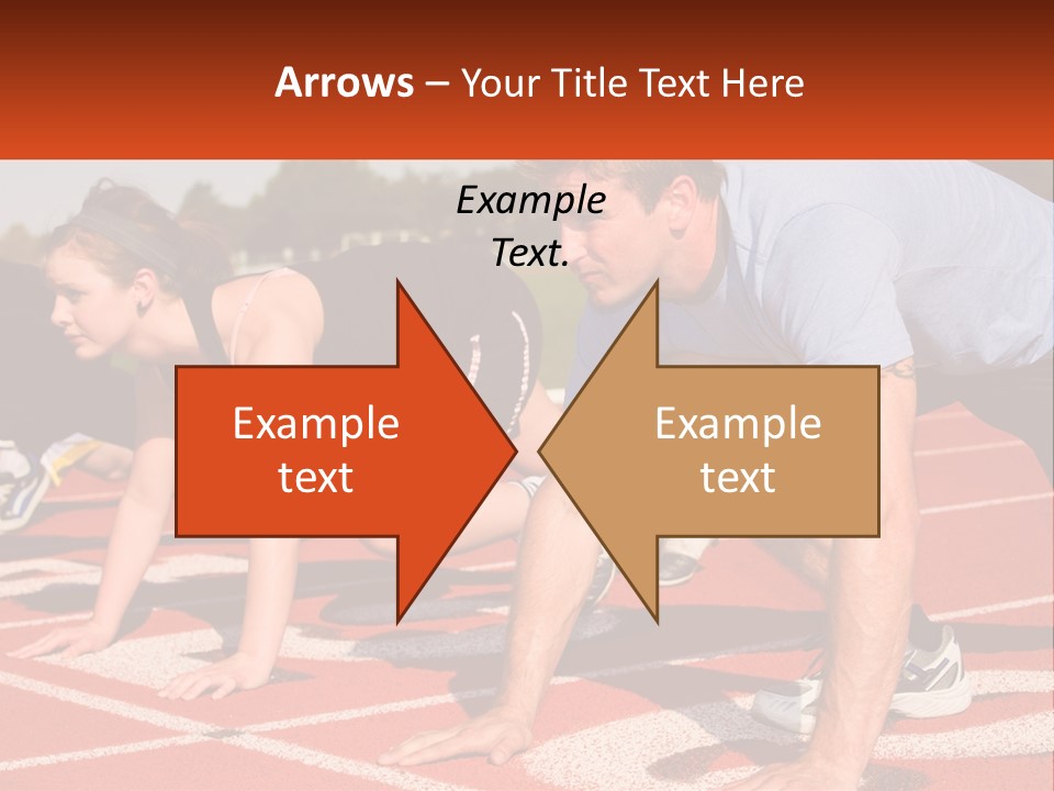 A Couple Of People That Are On A Track PowerPoint Template