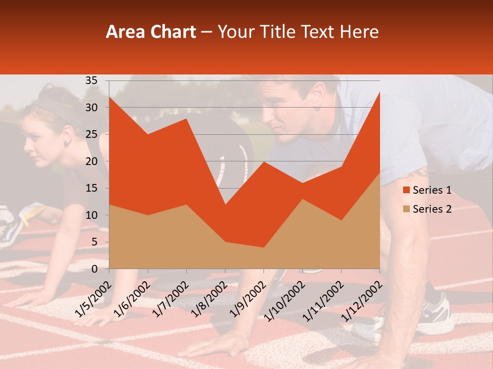 A Couple Of People That Are On A Track PowerPoint Template