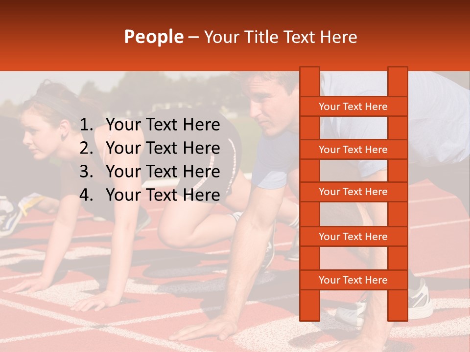A Couple Of People That Are On A Track PowerPoint Template
