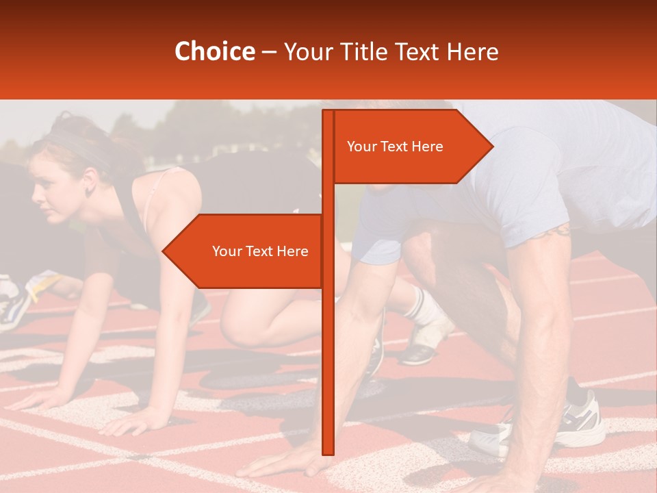 A Couple Of People That Are On A Track PowerPoint Template
