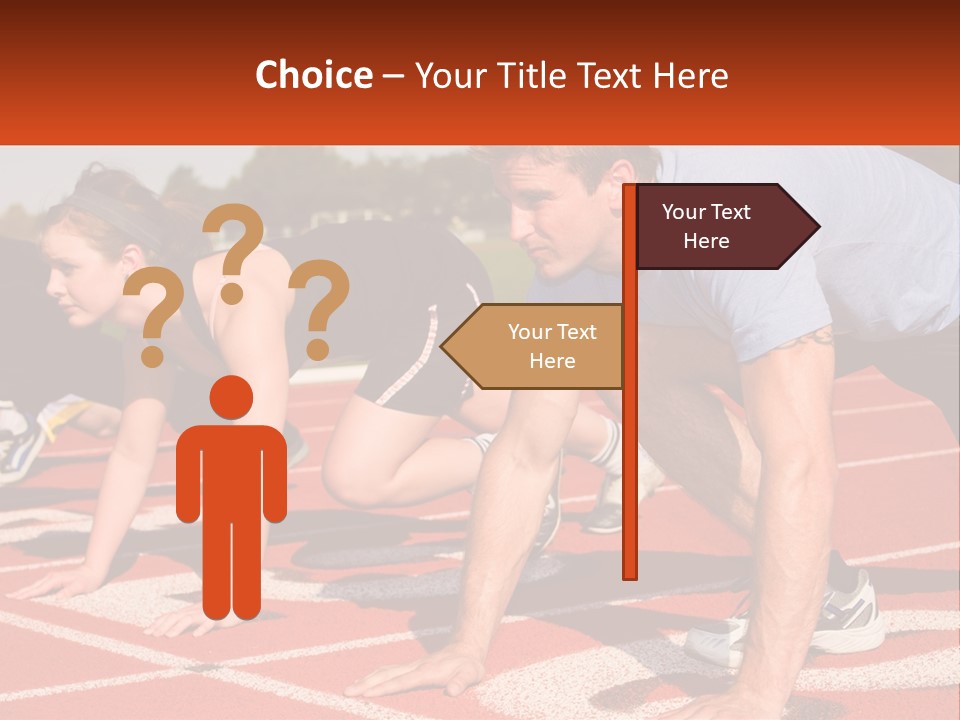 A Couple Of People That Are On A Track PowerPoint Template