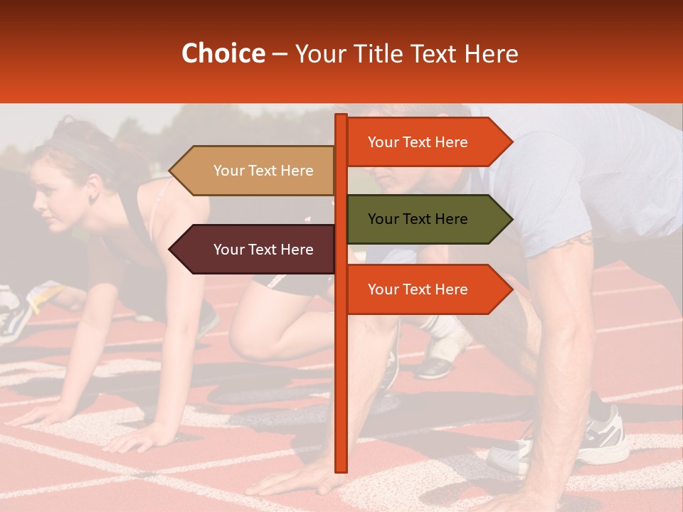 A Couple Of People That Are On A Track PowerPoint Template