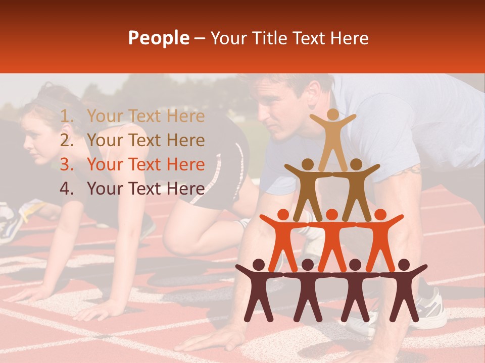 A Couple Of People That Are On A Track PowerPoint Template